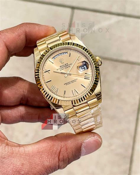 are gold rolex solid gold|rolex day date 228238.